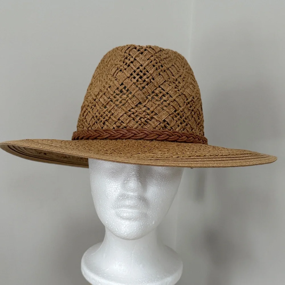 NWT Panama Jack Cognac Brown Woven Hat - Picture 2 of 9